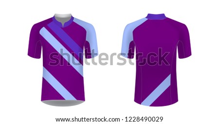 Templates of sportswear designs for sublimation printing. Uniform blank for triathlon, cycling, running competition, marathon and racing games. Vector mockup.