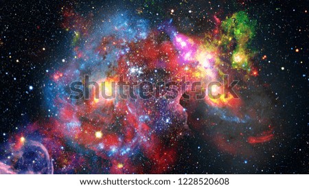 Colorful nebulas, galaxies and stars in deep space. Elements of this image furnished by NASA.
