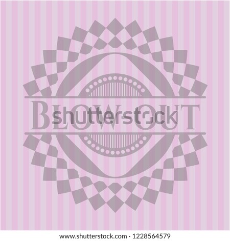 Blow-out realistic pink emblem