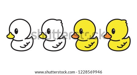 duck vector icon logo rubber duck cartoon character illustration bird farm animal symbol doodle