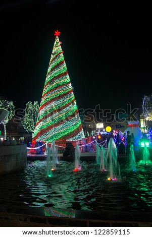 The Christmas tree lights.