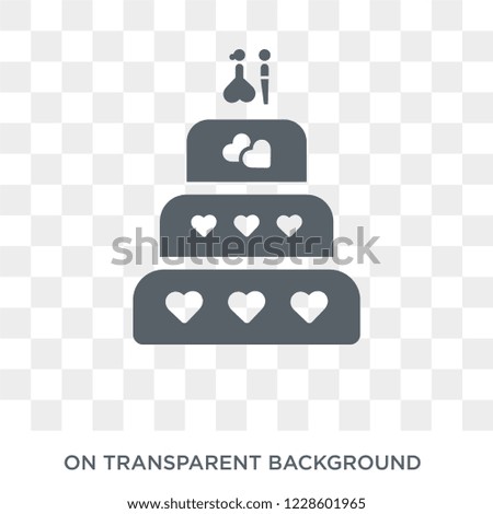 Wedding cake icon. Wedding cake design concept from Wedding and love collection. Simple element vector illustration on transparent background.