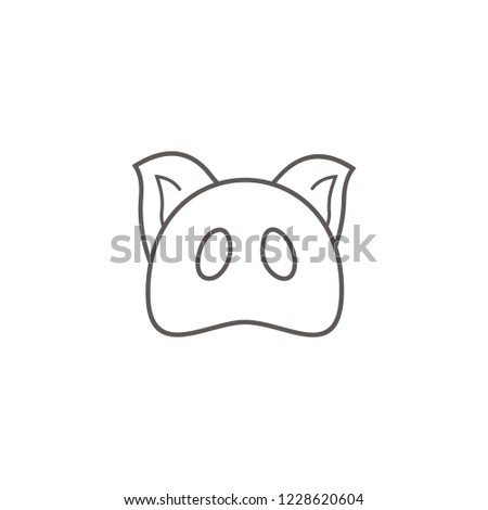 Pig. Vector icon. White background.
