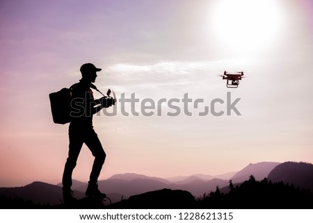 use of drone in mountains, piloting and media work