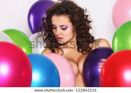 Beautiful girl with balloons