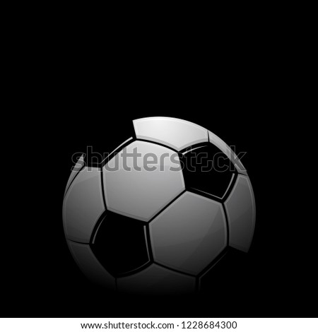 Abstract gradient football symbol isolated on black background