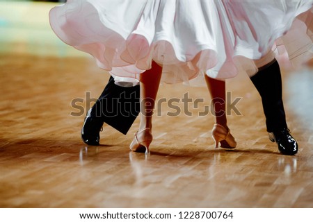 legs partner dancers man and woman in competitive dancesport