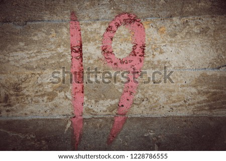 Number 19 on the wall