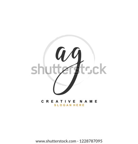 A G AG Initial logo template vector