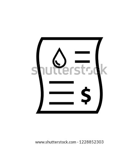 Water utility bill icon. Clipart image isolated on white background
