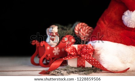 christmas decoration on black  background