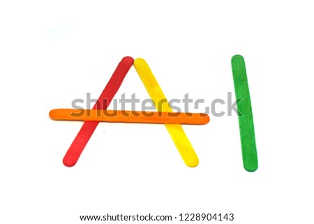 Popsicle sticks isolated white background - AI Patterns