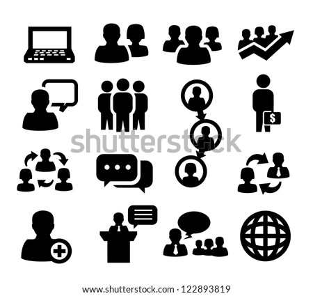 vector black people icons set on gray