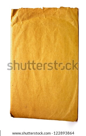 Brown envelope paper on white