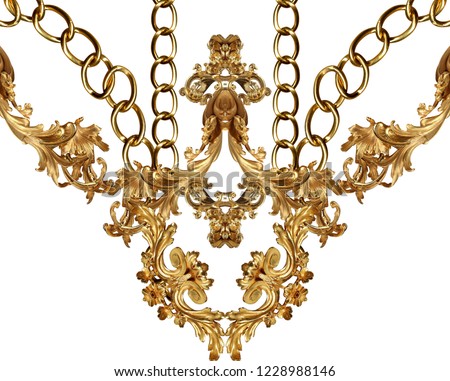 golden baroque  and chains ornament