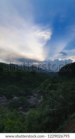Panoramic view of the sunset in Vietnam