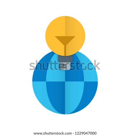 Global solution flat vector icon.