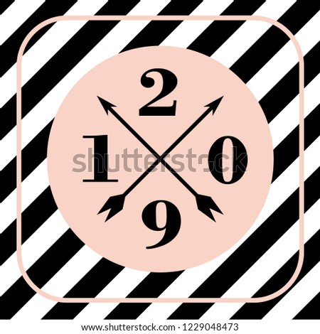 Vector fashion 2019 with black stripes and pink
