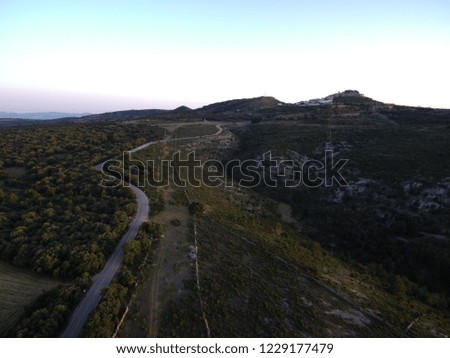 Aerial view in Culla, Castellon. Spain. Drone Photo