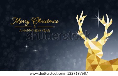 Christmas Greeting Card - Deer (triangles design)
