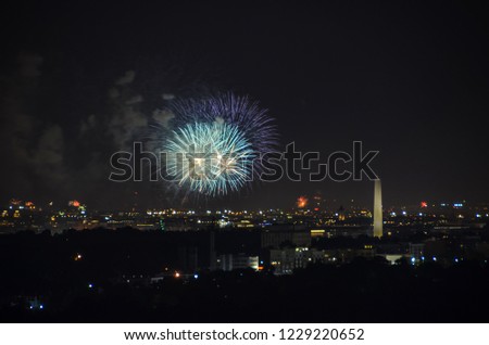 Fireworks in Washington, DC on the occasion of the US Independence Day