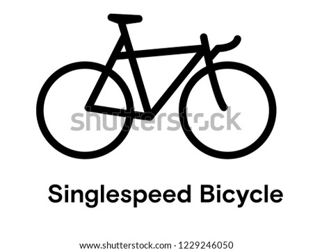 Single Speed Bicycle Icon 