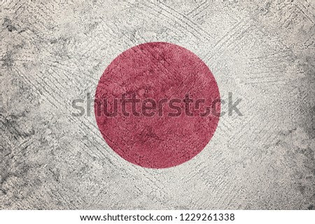 Grunge Japan flag. Japan flag with grunge texture.