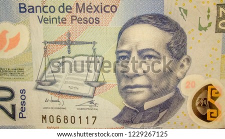20 mexican pesos banknote