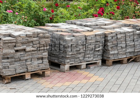 paving slab for repair on a pallet