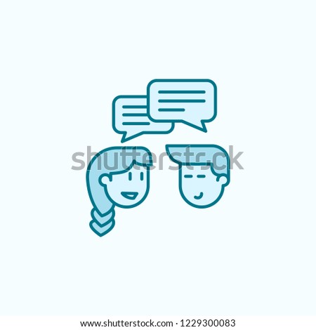 communication between boy and girl 2 colored line icon. Simple colored element illustration. communication between boy and girl outline symbol design from friendship set