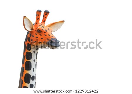 Giraffe orange isolated from the background. With splitters