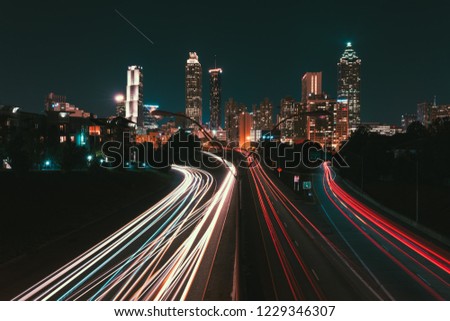 Atlanta Highway traffic at night