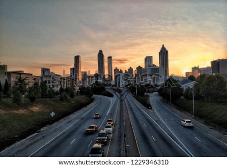 Sunrise over Atlanta highway