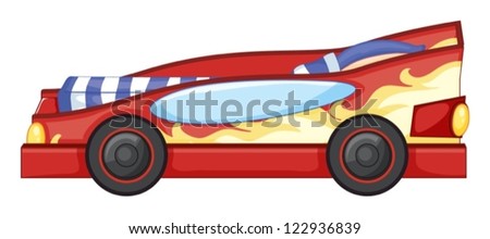 Illustration of a toy car on a white background