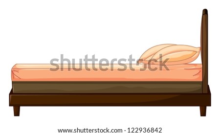 Illustration of a bed on a white background