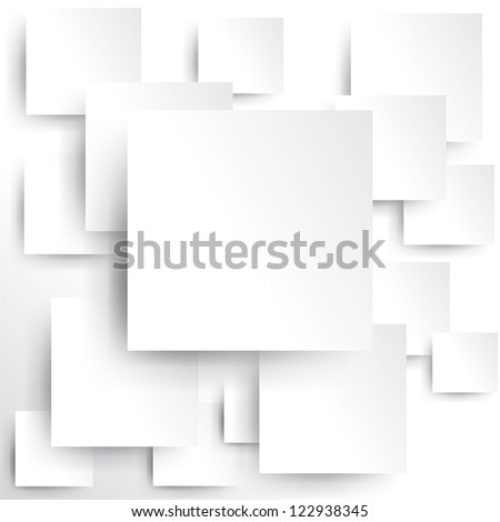 3D Square geometric element on white paper background texture pattern with shadow, create by vector Royalty-Free Stock Photo #122938345