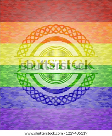 Joystick on mosaic background with the colors of the LGBT flag