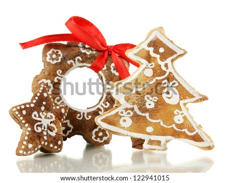 Christmas cookies isolated on white