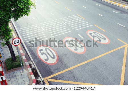 The area speed limit of 50 kilometers per hour.safety area.