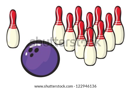 Illustration of bowling sport accessories on a white background