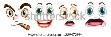 Set of facial expression illustration