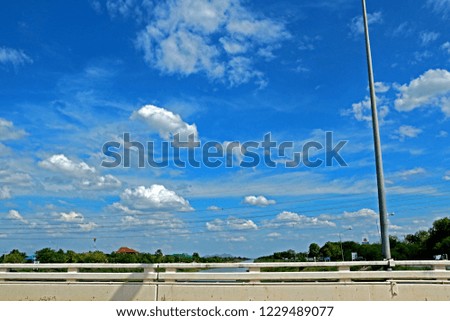 Blue sky near the road