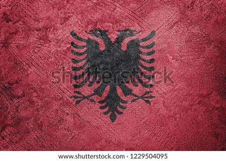 Grunge Albania flag. Albania flag with grunge texture.