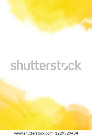 Light yellow texture, abstract watercolor background with gap in between. Copyspace. Vector illustration, vertical.