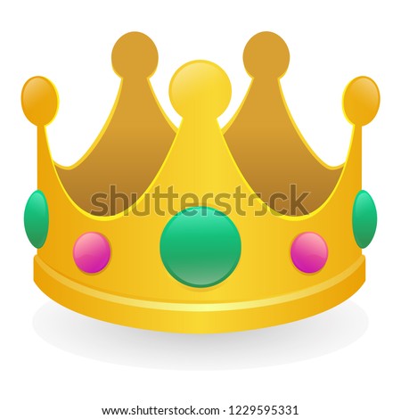Crown Emoji Icon Object Symbol Gradient Vector Art Design Cartoon Isolated Background
