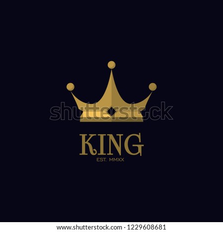 ELEGANT AND LUXURY KING AND CROWN LOGO DESIGN FLAT DESIGN FOR YOUR COMPANY OR RESTAURANT BUSINESS