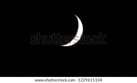 moon sickle on the night sky