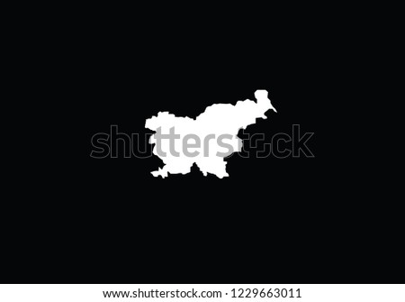 Slovenia outline map country shape state borders