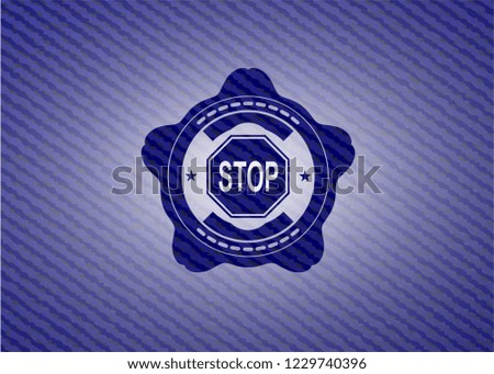 stop icon with jean texture