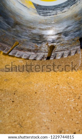 circular saw in working with bricks